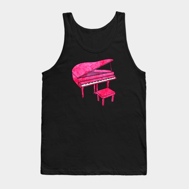 Pink Piano Tank Top by Kelly Louise Art